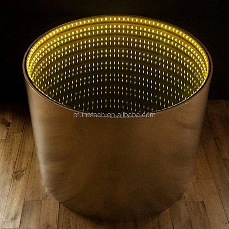 interactive bar furniture infinity table light up illuminated infinity led desk with remote control