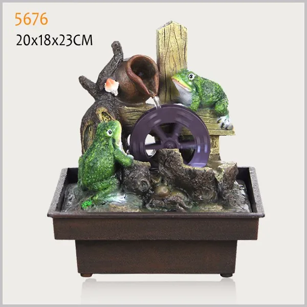 
New resin frog water fountain with ball 