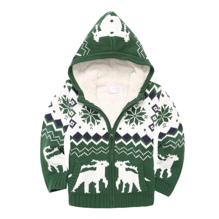 2022Winter Toddlers  Children Sherpa Thermal Hoodie Sweater