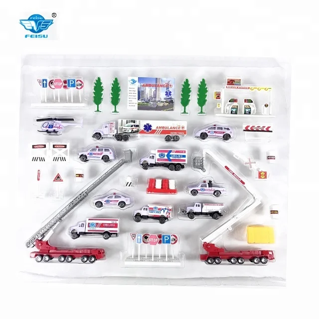 Full set of ambulance diecast car toy mini metal car for kids