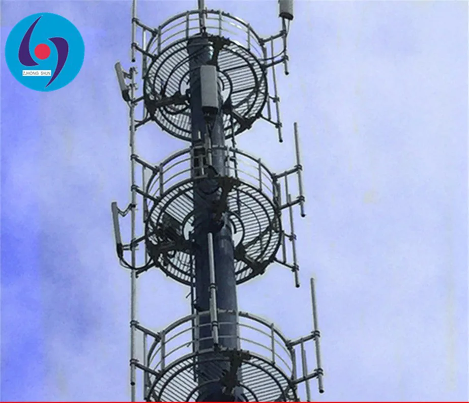 
 Горячее цинкование самопомощи Угол Стальные телекоммуникационные монопода с креплением на башня  