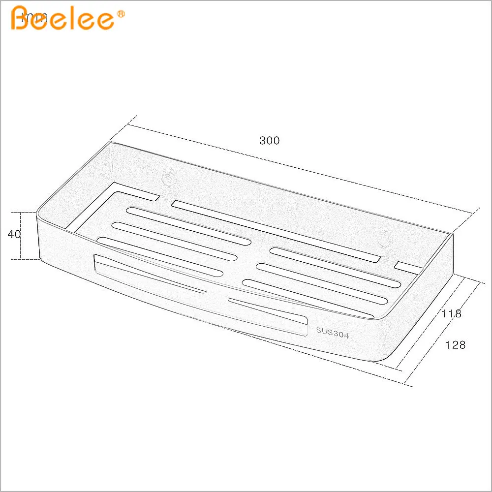 
Beelee BA9287C Metal Stainless Steel 304 Wall Mounted Bath Shower Rack Bathroom Shelves 