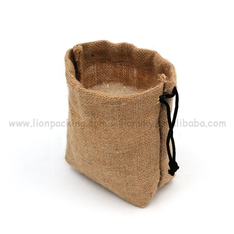 Recyclable Coffee Beans Pouch Promotional Cocoa Food Grade Jute Sack Rice Bag