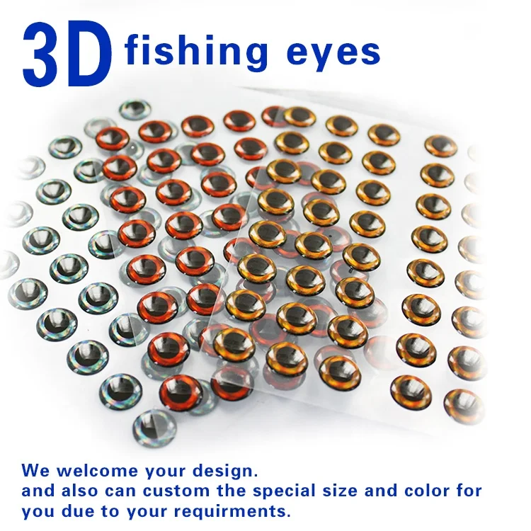 Wholesale 3D fishing eyes for fishing lures,with black pupil plastic fish eye 3 D eyes for lure