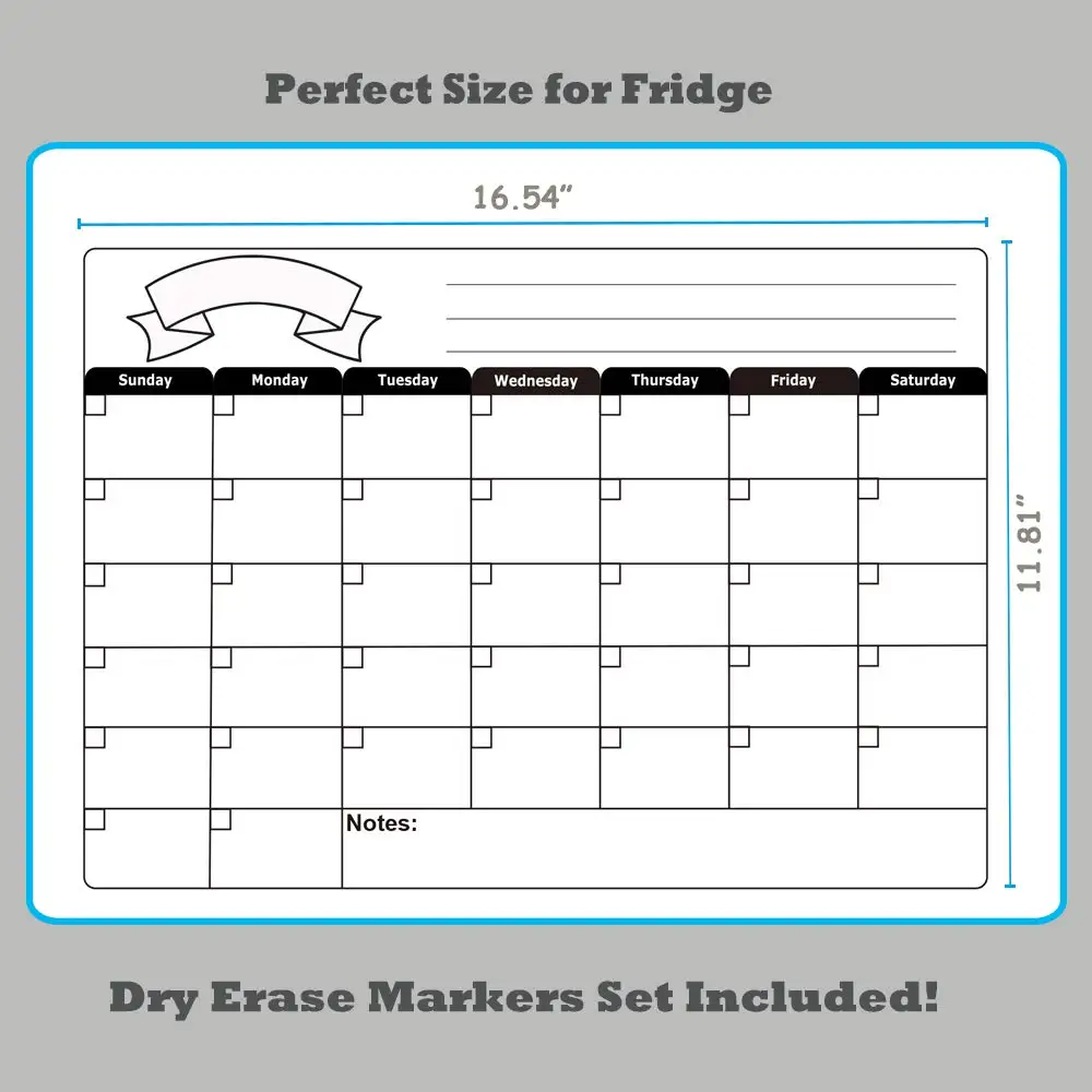 Factory custom white board calendar monthly magnetic weekly calendar