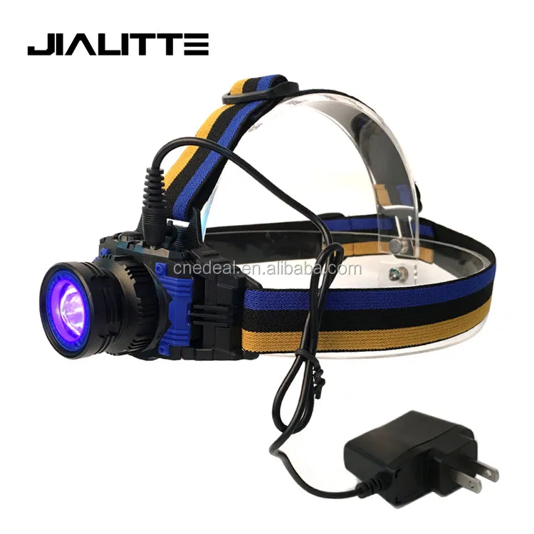 Jialitte H026 3W Rechargeable Black Light Headlamp Head 90 Degree Adjust with Charger Zoomable LED UV Headlamp