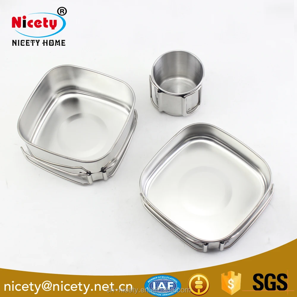 Кухонная посуда для походов пикника приготовления пищи набор пешего туризма 6 шт./компл. нержавеющая сталь 201