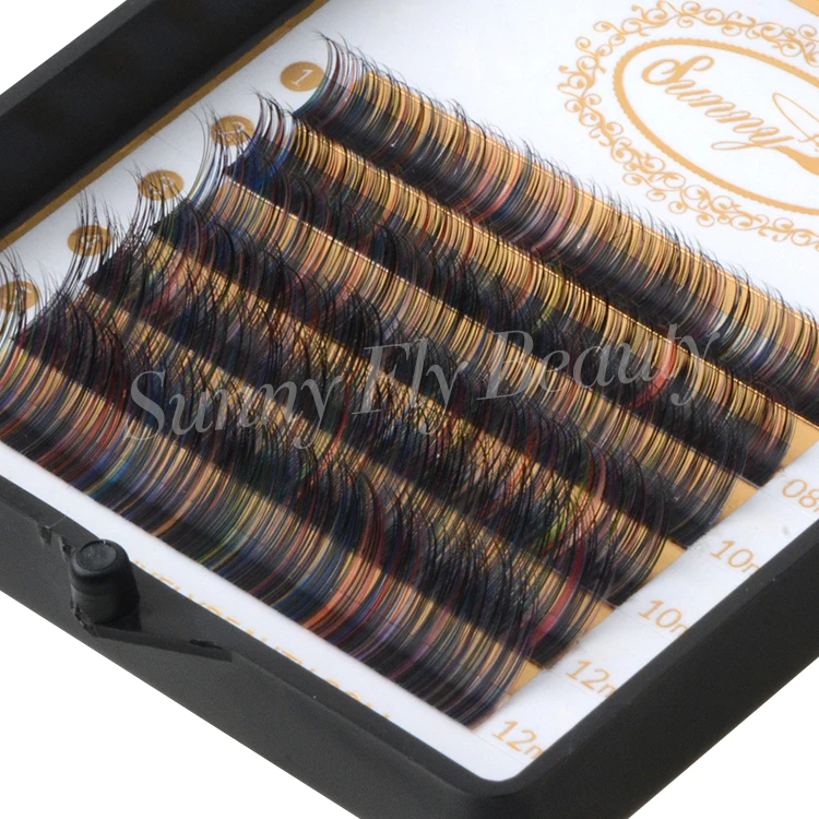 
Stars colors eyelash extension individual rainbow candy colored eye lash extension 