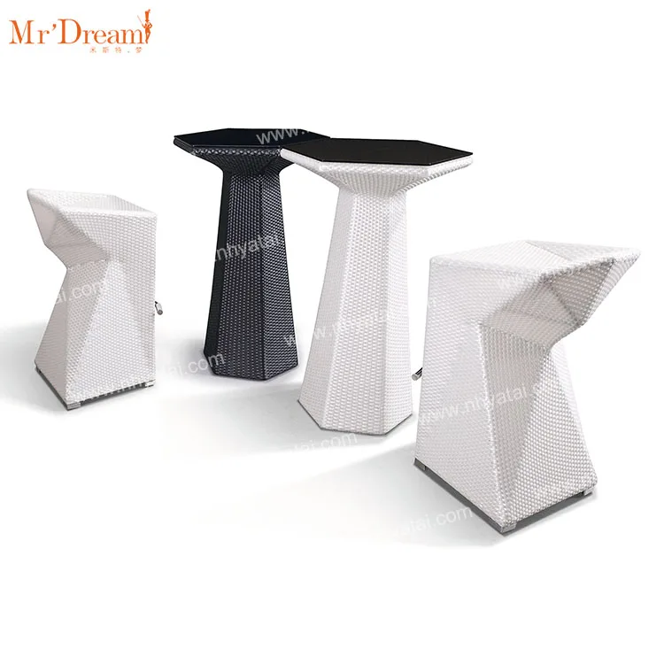 Mr.Dream high quality china furniture supplier white pe rattan kitchen bar stools