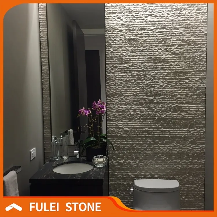 Облицовочная плитка из белого известняка с резной поверхностью