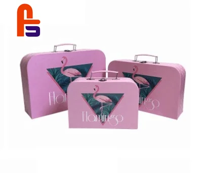 Baby Clothes Shoe Paper  Gift Set Cardboard  Suitcase Boxes Natural Handmade Cardboard Suitcase Gift Box Toy Packaging Box