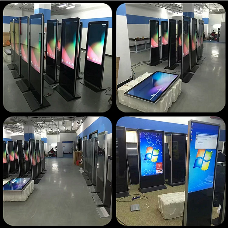 super slim floor standing kiosk 55 inch advertising signage kiosk tablet digital signage totem for gas station