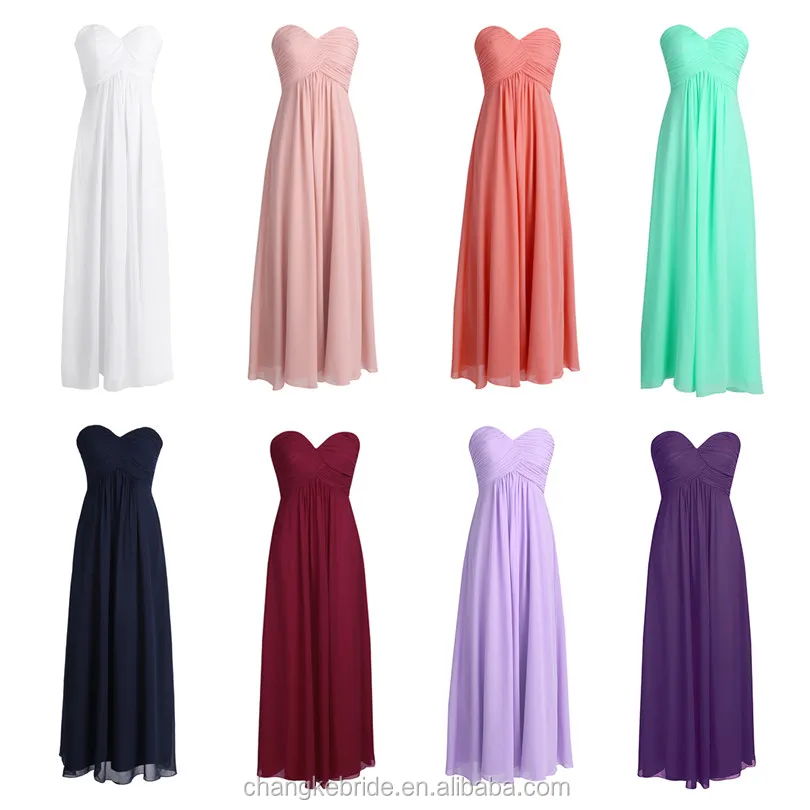 2018 Wedding Formal Bridesmaid Dress Pink Long Chiffon Elegant Bridesmaid Dress