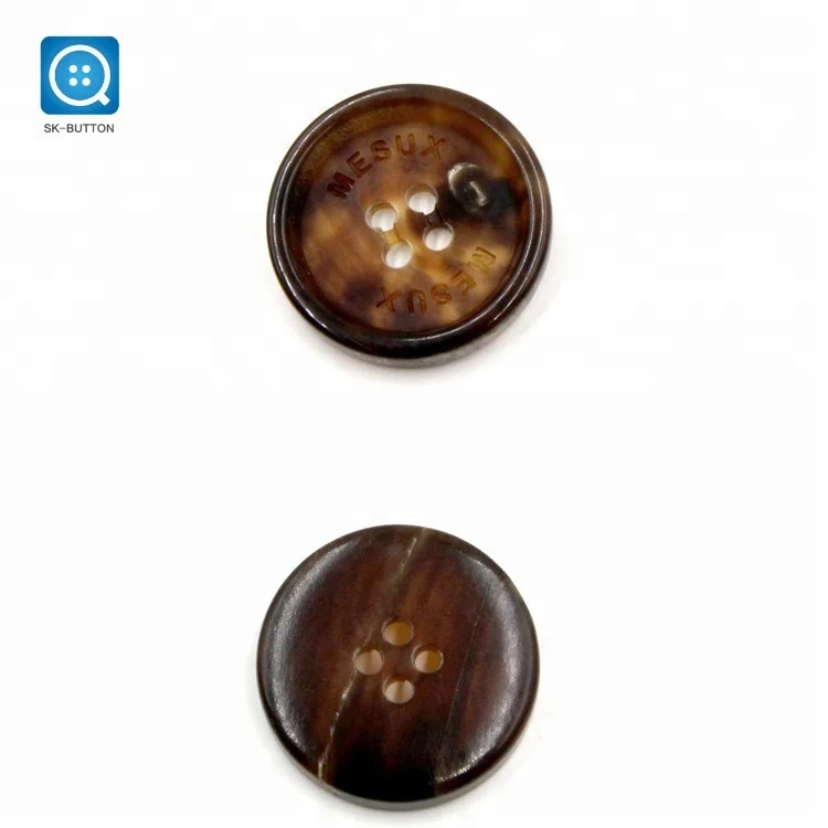 SK 40L 4 Holes Classic Design Real Buffalo Bull Horn Bone Button