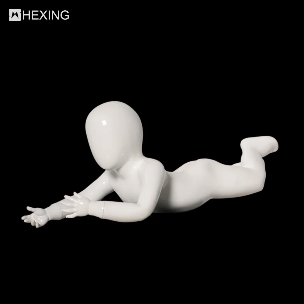 Crawling Toddlers FRP Abstract White Baby Full Body Mannequin