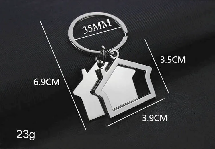 custom logo promotional house shaped keychain