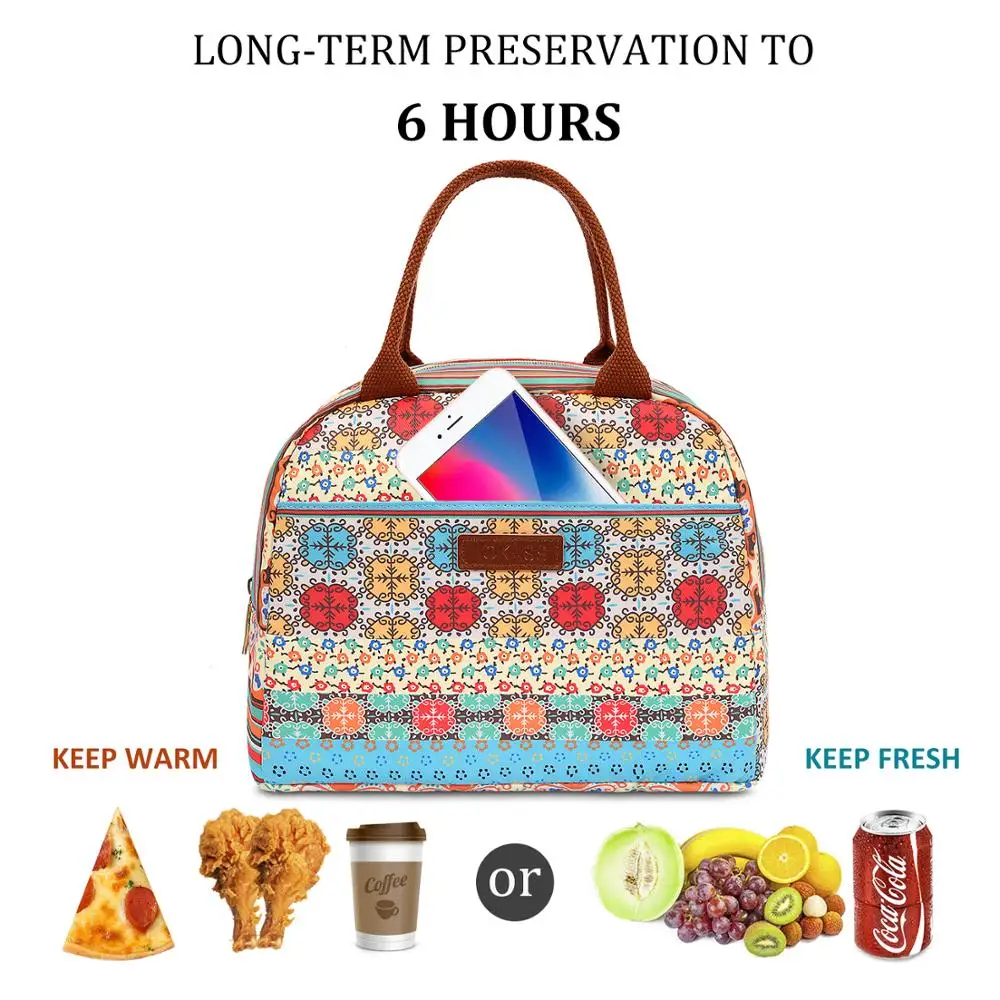 Lokass Newest Fashion Small Cute Portable Food Insulation Lunch Bag Girl Women Lunch Picnic Bags For Ladies