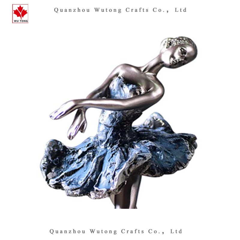 European Retro Resin Ballet Girl Figurine Creative Dancing Lady Sculpture Statue for Home/Office Art Decor