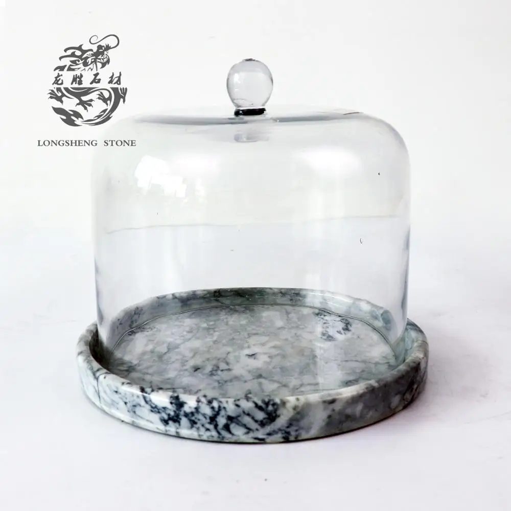 Europe and America hot selling marble glass dome cake cover / transparent dust cover