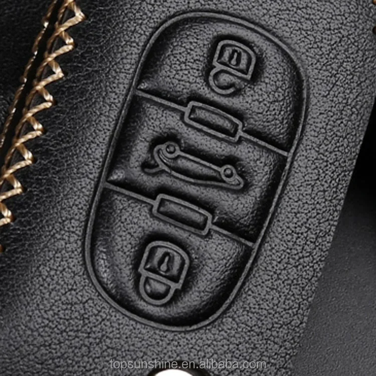 Genuine Leather Car key Case Cover for Peugeot 207 307 308 407 607 807