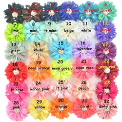 Hair Belt Fittings 8cm Golden Chiffon Ribbon Bit Flower New Hair Decoration 32 Colors