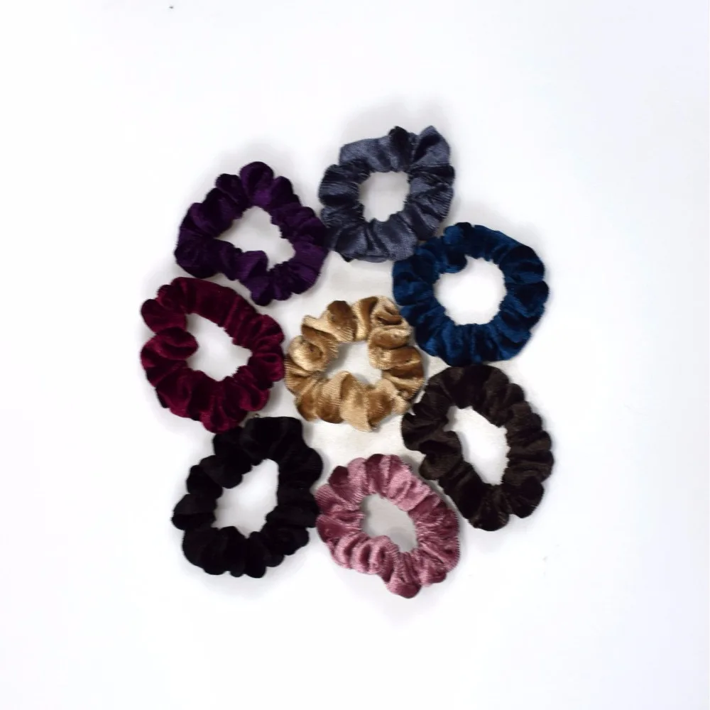 Wholesale bobbles elastic velvet hair band hair scrunchie for girls