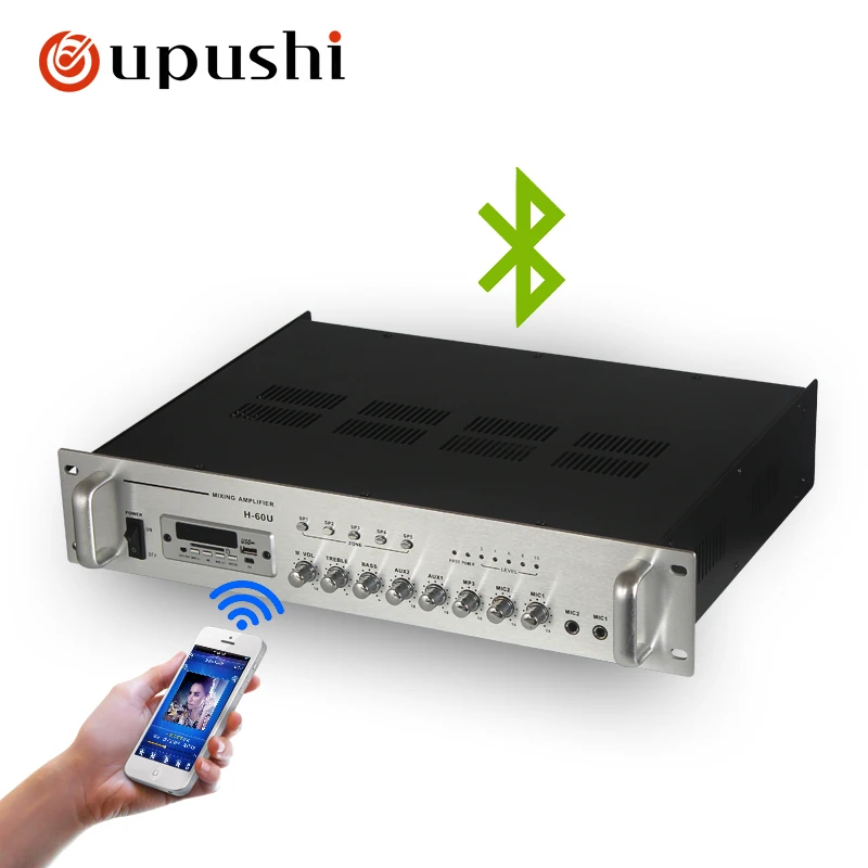  Лучшие продажи 5 зоны усилитель oupushi bluetooths 60 Вт fm