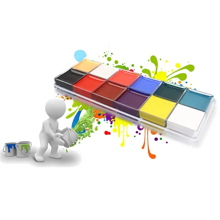 
12 Colors Professional Camouflage Makeup Face Paint For Face Painting 