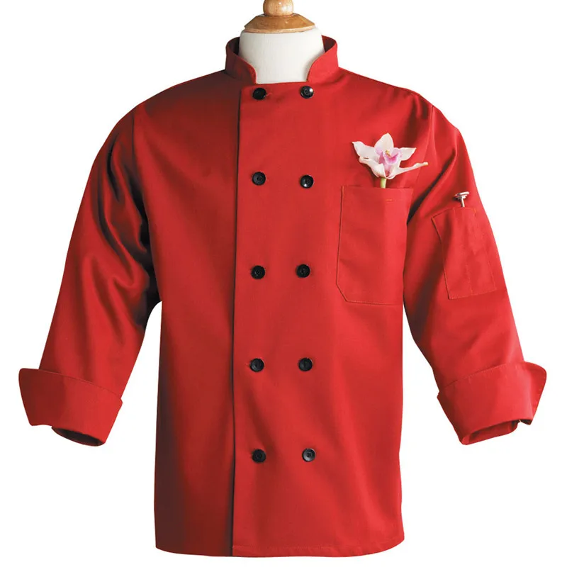 New design Long Sleeves Hotel Chef Jackets Uniform Double Breasted Restaurant White chief chef coats