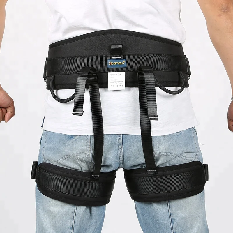 XINDA black half body safety harness set with belt for rock climbing
