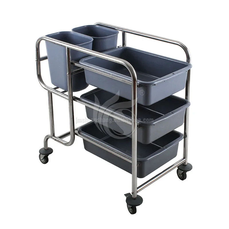 Hotel Kitchen Restaurant Catering Service Strong Multifunctional Cleaning Plastic Trolley