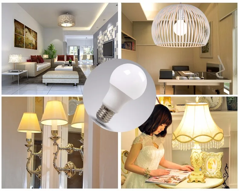 China Economic A60 5W 7W 9W 12W 15W SMD2835 Lighting Bombilla Aluminum And PC SKD LED Bulb