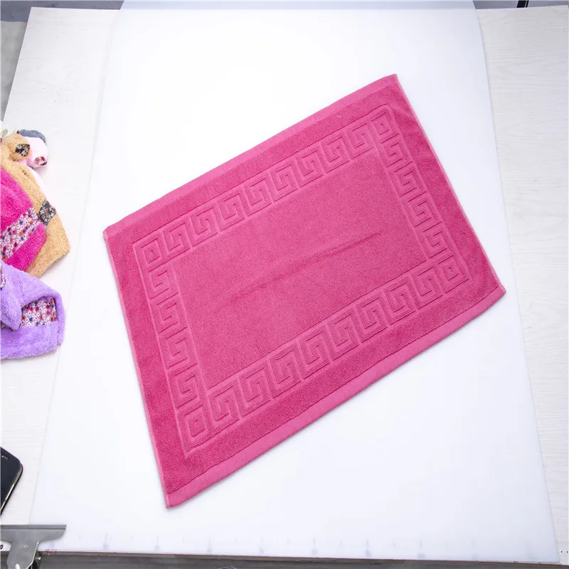 Wholesale Custom Jacquard Logo Plain Coloured 100% Cotton Hotel Bath Mat, Floor Mat Towel
