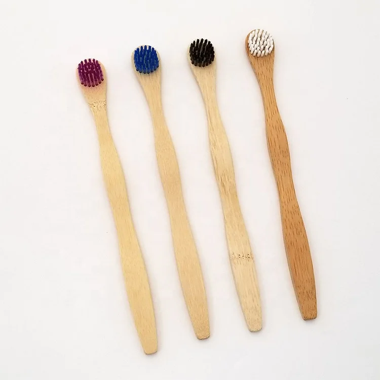 Pet wood bamboo toothbrush  round brush head 360 degree clean teeth toothbrush with custom brand