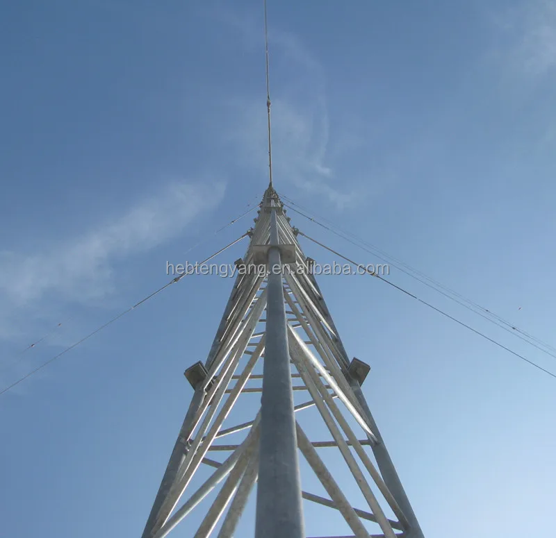 Hot sale guyed tower Steel Gsm Lte Telecommunication Bts Antenna Communication Tower Mast