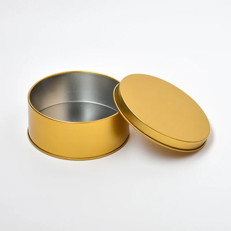 High Quality Festival Gift Box Golden Candy Coffee Packaging Round Tin Can for Cookie