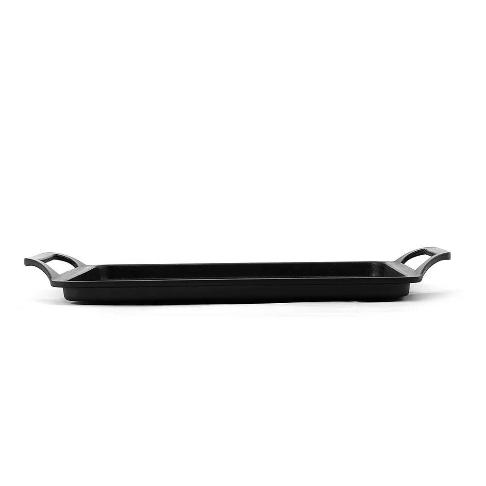 Aluminum die casting barbecue tools grill pan with nonstick coating