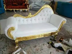 European classical home furniture gold foil wooden carved luxury counch