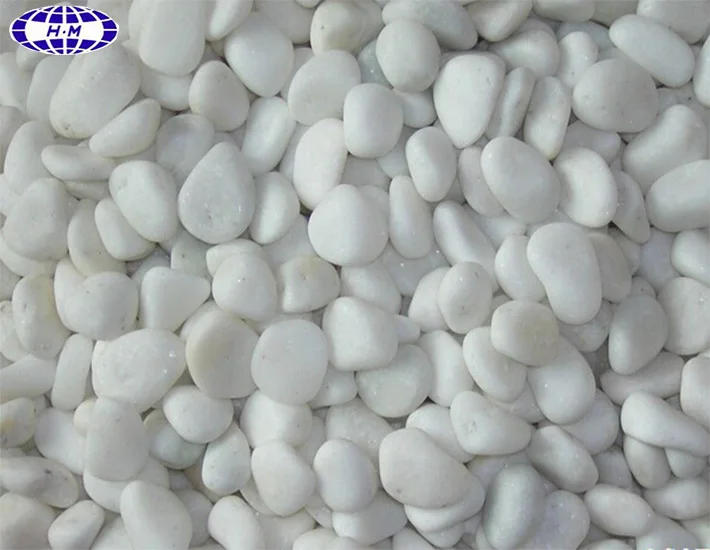 
pure white pebble wash stone 