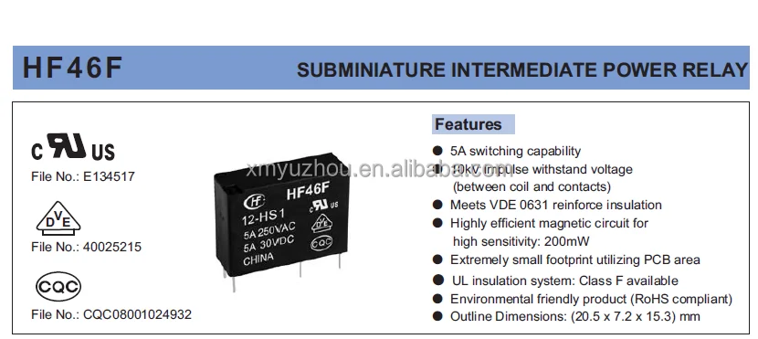 HF46F reverse power ac 220v relay