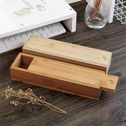 Varnish finish wholesale bamboo tea box gift wood box slide top