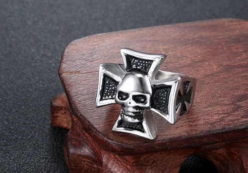 Новинка мужское кольцо из нержавеющей стали кельтский Байкер готический череп крест