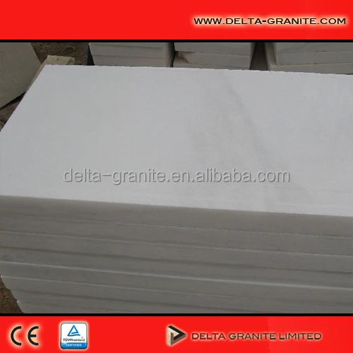 Snow white marble tiles for paving
