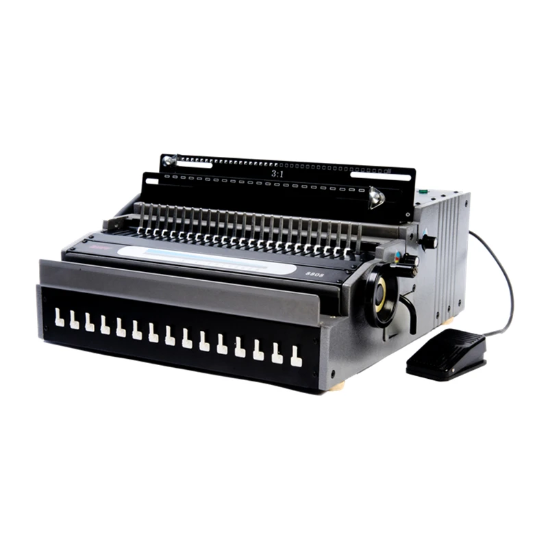 
8808 Electric 3:1 double wire and plastic comb binding machine 2 in 1 with foot pedal  (60683509363)