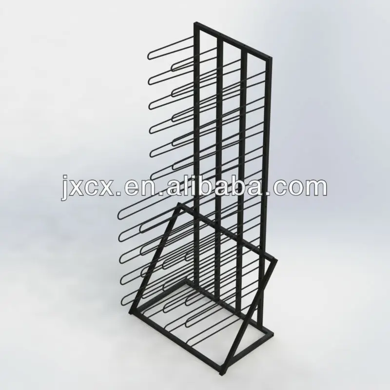 44 Vinyl Rolling Industrial Metal Display Stands with U shape Wire Arm