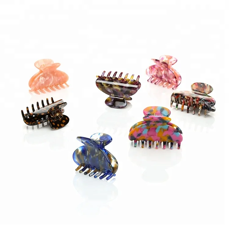 Wholesale tortoise shell jewelry korean custom hairclip cellulose acetate accessories women hair clip claw design products