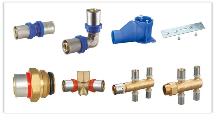 GLOWJOY FT1301N Никелированный прессовый фитинг двойной прямой без резьбы для соединения металлопластиковых труб