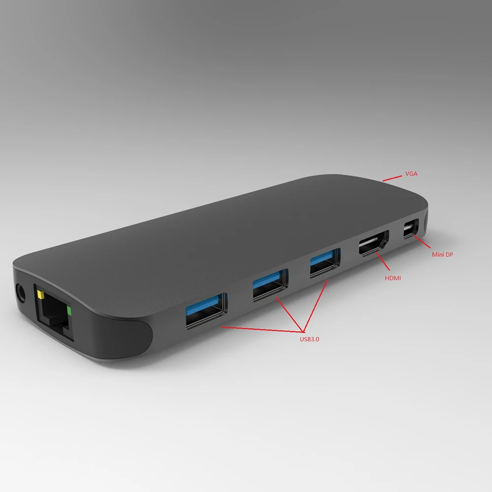 
Multi All-in-1 USB Type C HD VGA mini DP Video audio converter 