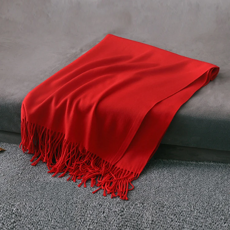 Новинка 2022, Лидер продаж, Однотонный женский зимний кашемировый шарф из полиэстера, с начесом, стильный кашемировый шарф-шаль из пашмины