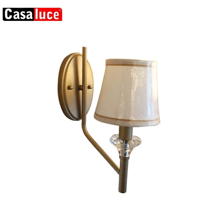 
Hot sale wall light for hotel E14 fabric lampshades iron Wall Light 